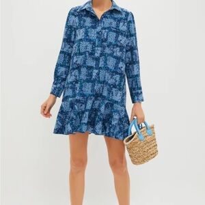 Tuckernuck Blue Ruffled Polo Collar Sundress